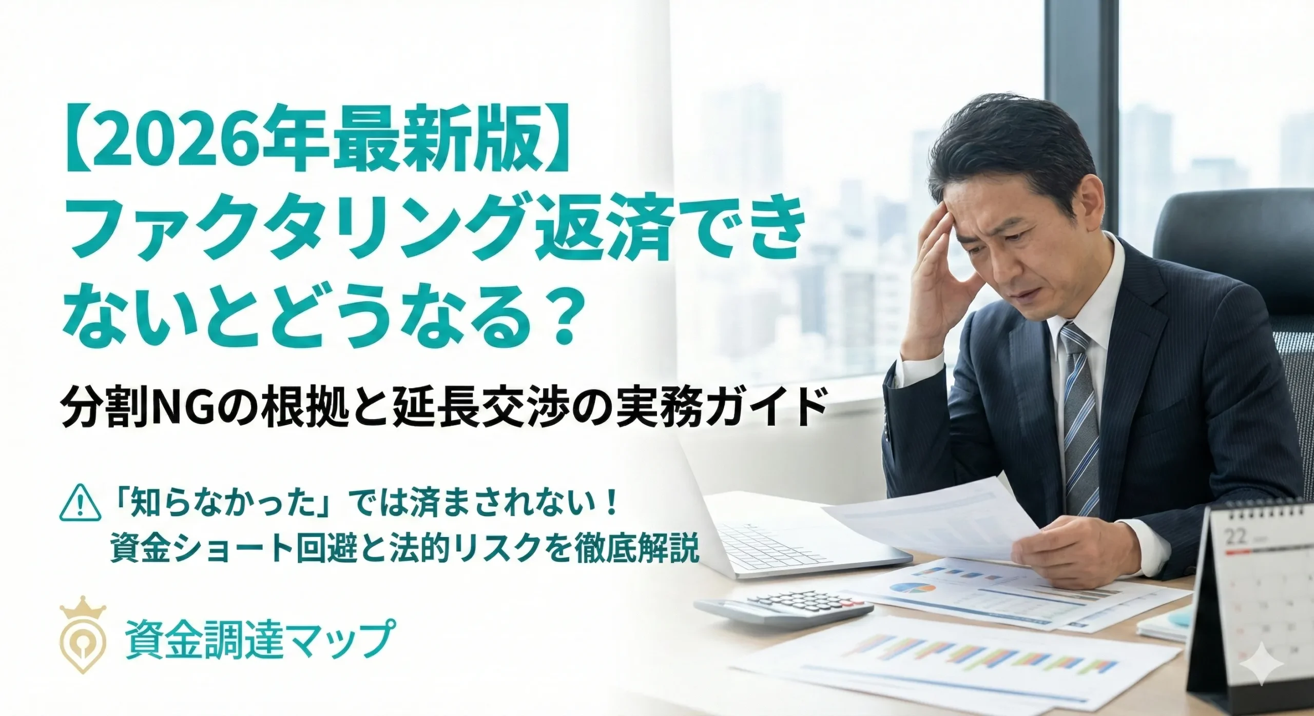 【2026年最新版】ファクタリング返済できないとどうなる?分割NGの根拠と延長交渉の実務ガイド